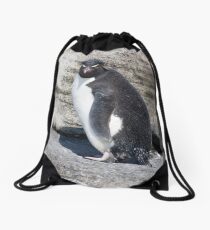 Curious Rockhopper Drawstring Bag