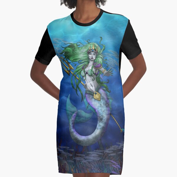 Amphitrite - Queen of the Ocean Graphic T-Shirt Dress