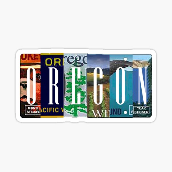 Oregon License Plates Sticker