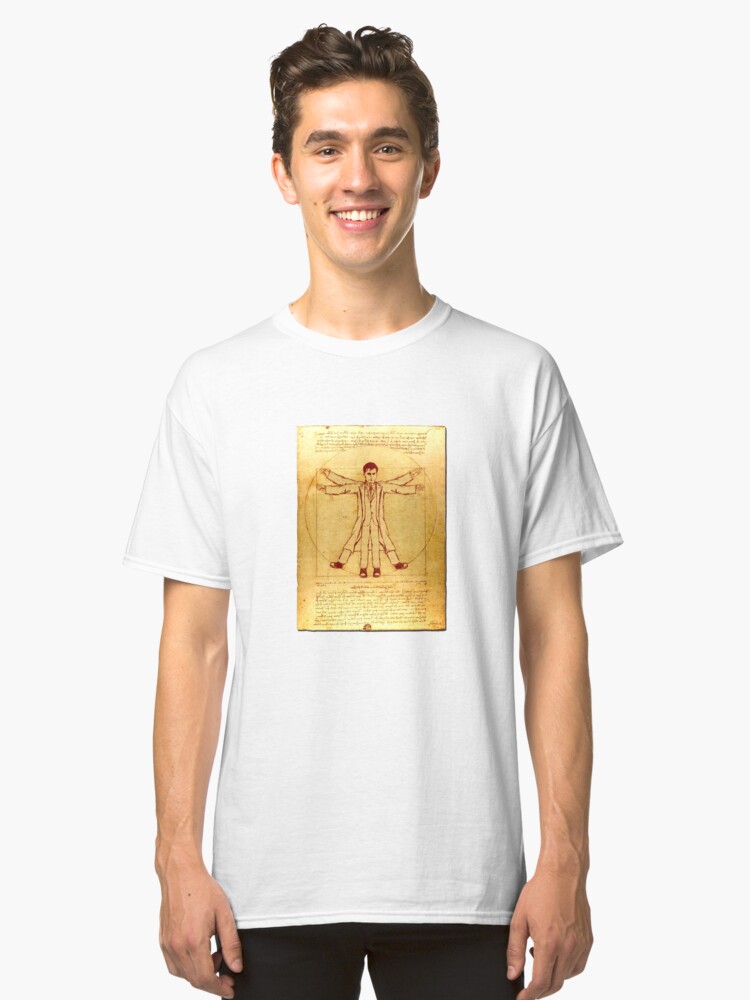 Alternate view of Da Vinci's Vitruvian Timelord Classic T-Shirt