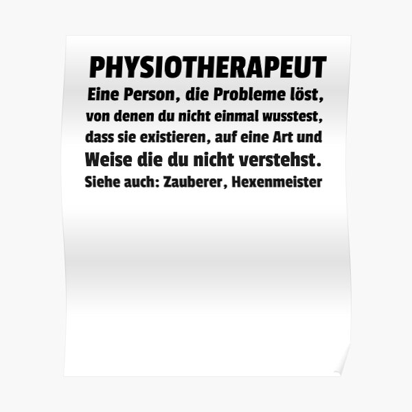 Poster Physiotherapie Redbubble