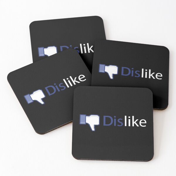 Dislike Hate Facebook Emo Coasters (Set of 4)