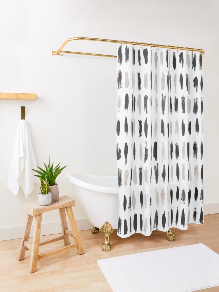 Alternate view of Brushstrokes Shower Curtain
