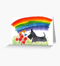 Scottie Dog 'Rainbow' Greeting Card