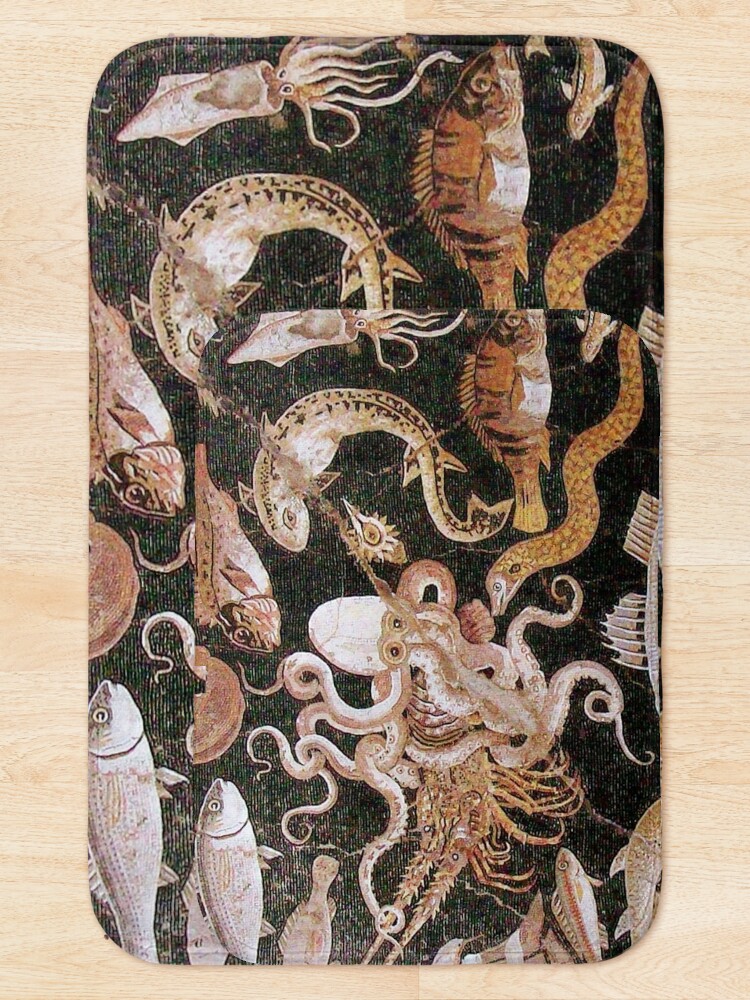 Alternate view of POMPEII COLLECTION / ANTIQUE OCEAN - SEA LIFE SCENE,OCTOPUS AND FISHES Bath Mat