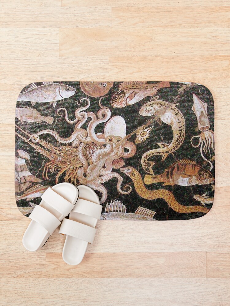 Alternate view of POMPEII COLLECTION / ANTIQUE OCEAN - SEA LIFE SCENE,OCTOPUS AND FISHES Bath Mat