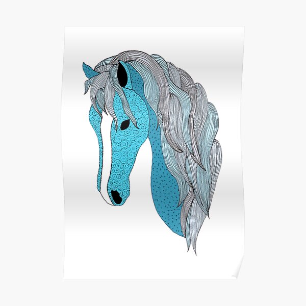 Blue Pony 3 - Blue Lagoon Poster