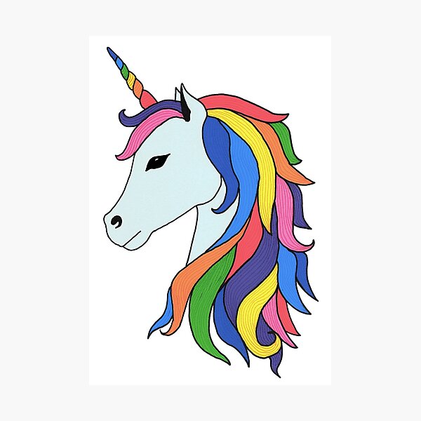 Rainbow unicorn Photographic Print