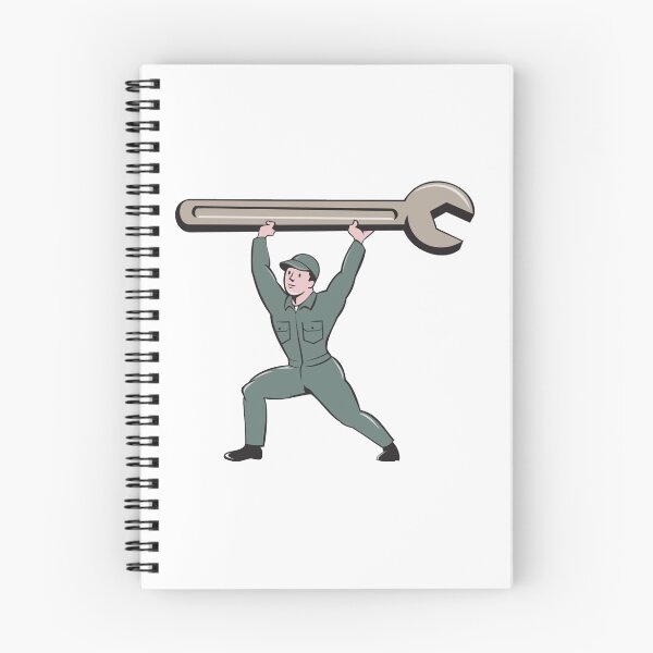 Item preview, Mechanic Lifting Spanner Wrench  Cartoon designed and sold by patrimonio.