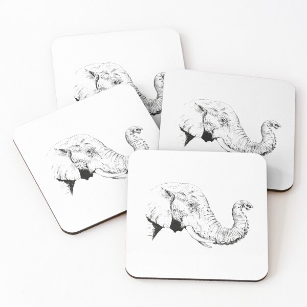 Item preview, Elephant ink sketch designed and sold by mainlyruby.