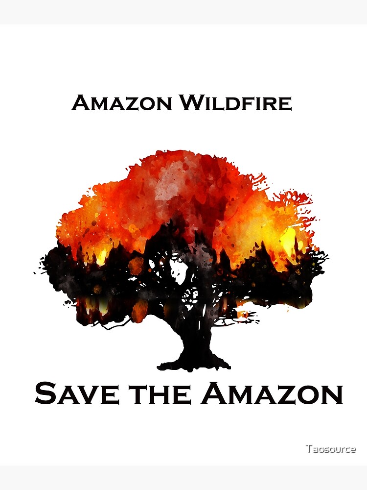 "Amazon Wildfire Save the Amazon Rainforest TShirt" Poster by Taosource Redbubble