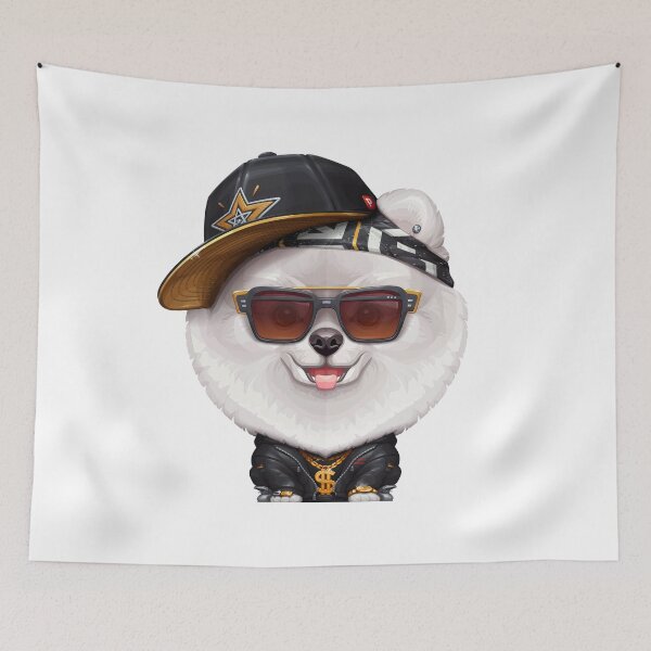 Item preview, White Pomeranian Hip-Hop Super Star designed and sold by anmlz.