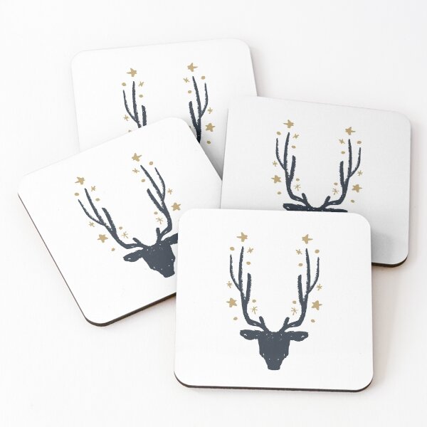 Item preview, elegant hand-drawn Christmas Deer designed and sold by ECLECTICimprint.