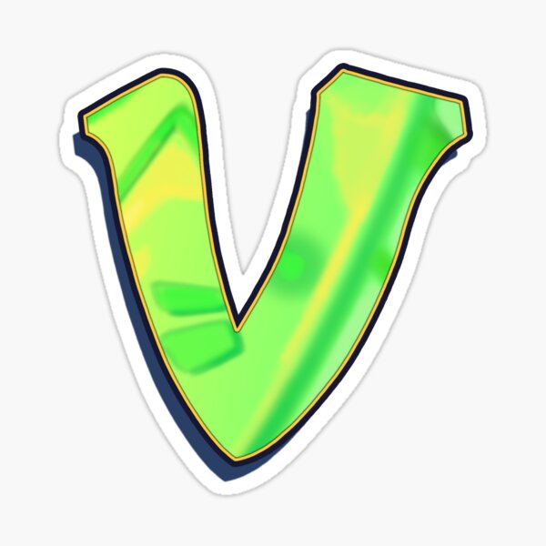 V - green/yellow Sticker