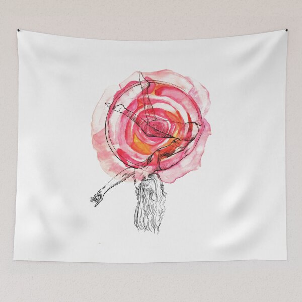 Item preview, Aerial Lyra Hoop Girl Watercolour Ink designed and sold by mainlyruby.