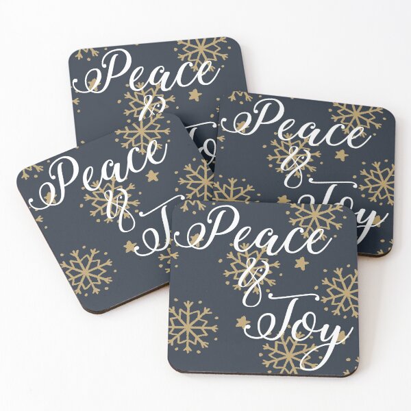 Item preview, elegant hand drawn Peace and Joy quote designed and sold by ECLECTICimprint.