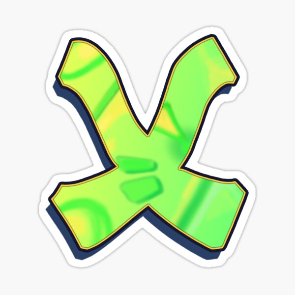 X - green/yellow Sticker