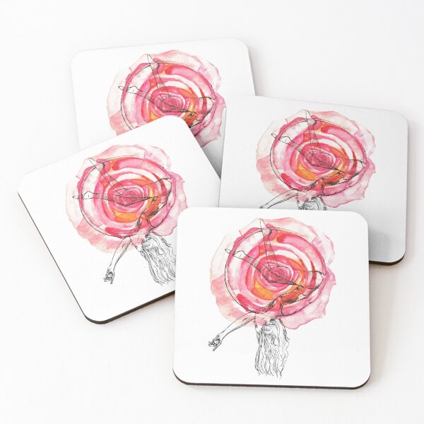 Item preview, Aerial Lyra Hoop Girl Watercolour Ink designed and sold by mainlyruby.