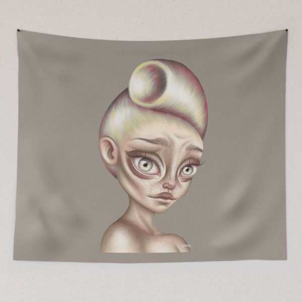 Item preview, Spooky wasted doll portrait, skull face designed and sold by Marcos Sevilla Martin.