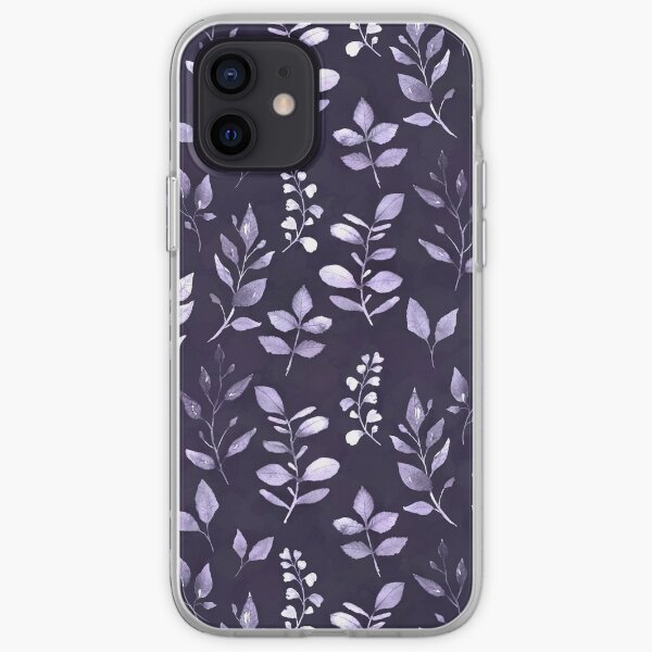 Dainty Leaves Purple Pattern iPhone Soft Case