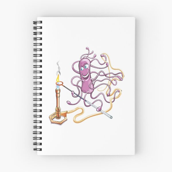 Item preview, Cute Microbiology Cartoon - Purple Bacteria Microbe holding inoculating loop over bunsen burner flame designed and sold by Zit-Zat-Zot.