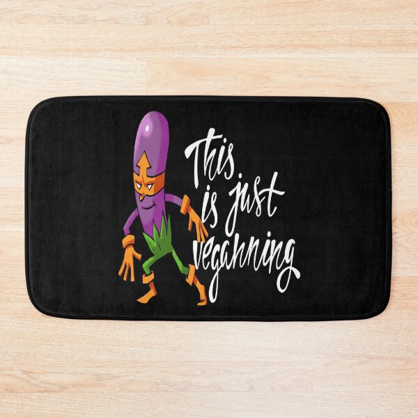 Item preview, This is Just Veganning Purple Eggplant Foodietoon Superhero Aubergine Brinjal designed and sold by ProjectX23.
