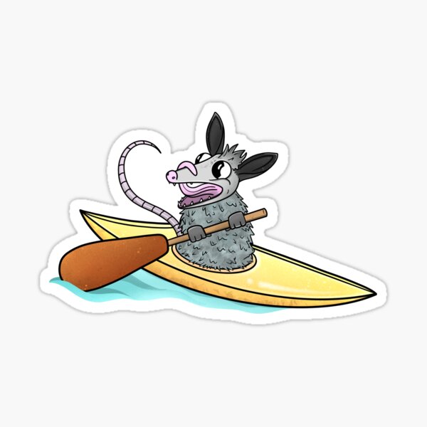 Kayaking Possum Sticker