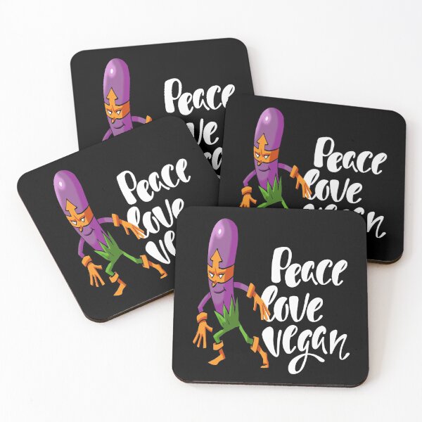 Item preview, Vegan for Life Purple Eggplant Foodietoon Superhero Aubergine Brinjal designed and sold by ProjectX23.