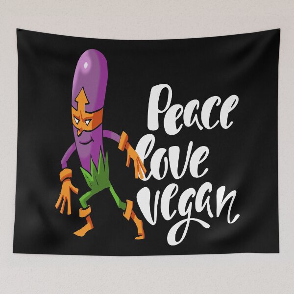 Item preview, Vegan for Life Purple Eggplant Foodietoon Superhero Aubergine Brinjal designed and sold by ProjectX23.
