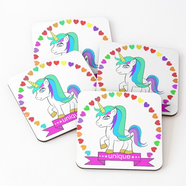 Item preview, Children Girls Rainbow Unicorn Heart Shape Unique designed and sold by JPColemonts.