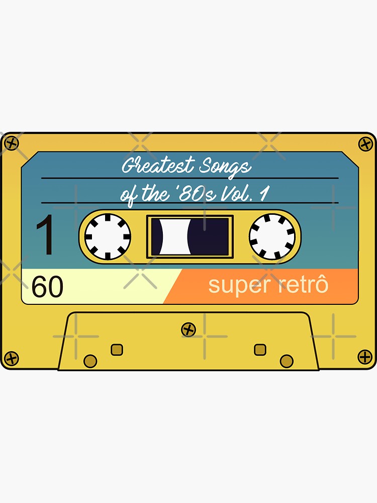 old school tape, cassette with retro' Sticker