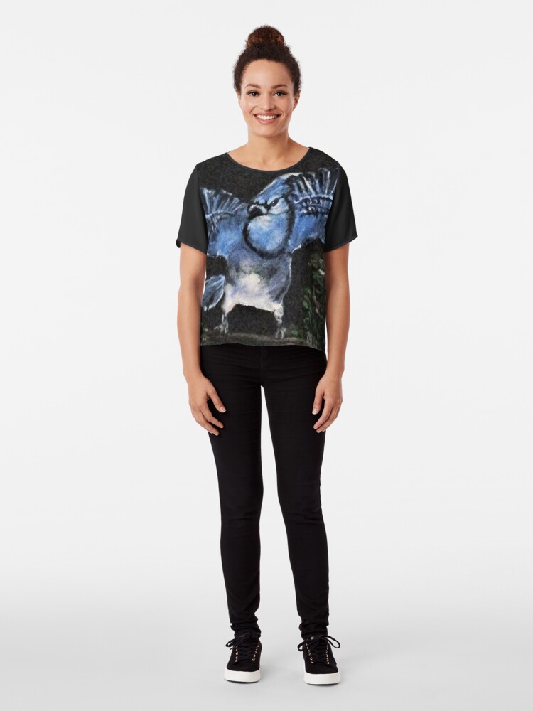 Alternate view of Angry Blue Jay Chiffon Top