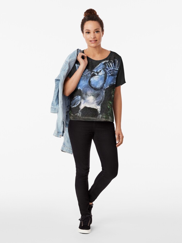 Alternate view of Angry Blue Jay Chiffon Top