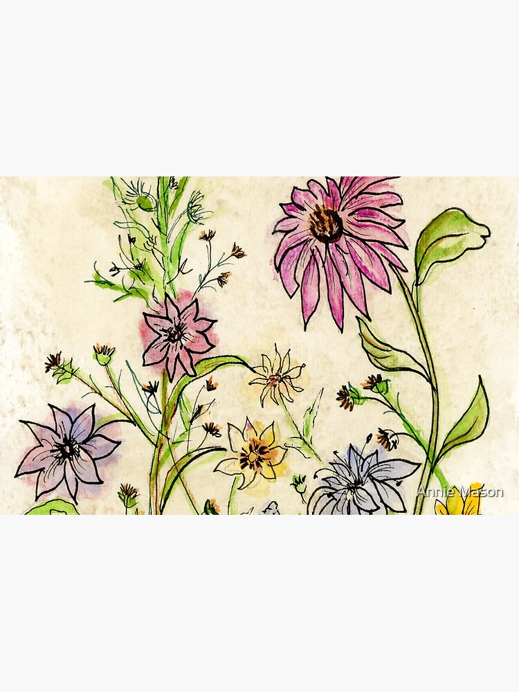 Thumbnail 2 of 2, Laptop Skin, Wild Wildflowers designed and sold by Annie Mason.
