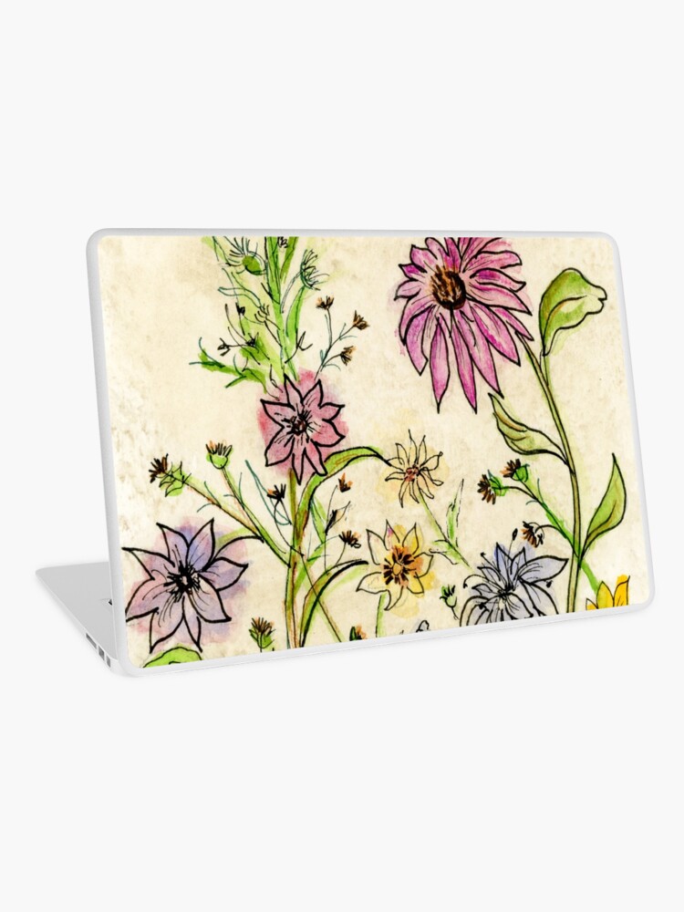 Thumbnail 1 of 2, Laptop Skin, Wild Wildflowers designed and sold by Annie Mason.