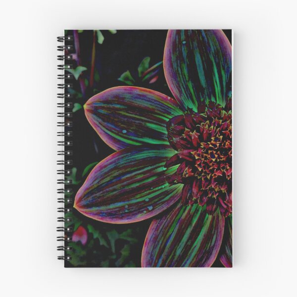 Item preview, Anemone Dahlia Neon Lines Single designed and sold by RainbowBean.