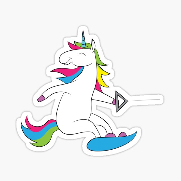 Wakeboard - Licorne conduit le wakeboard Sticker
