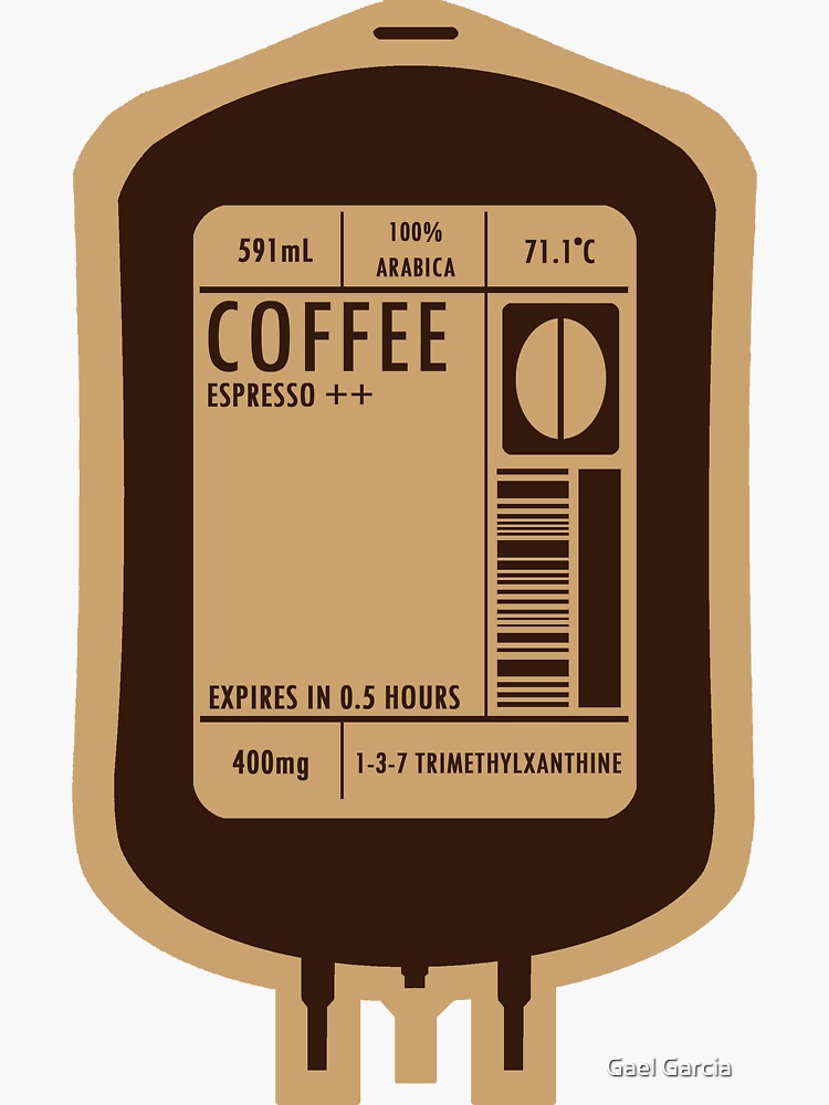 "Coffee IV Drip" Sticker by gaeleurielle | Redbubble