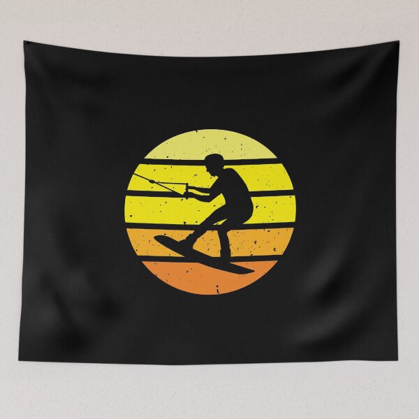 Item preview, Wakeboard - Silhouette in circle yellow orange designed and sold by Mohja-Design.