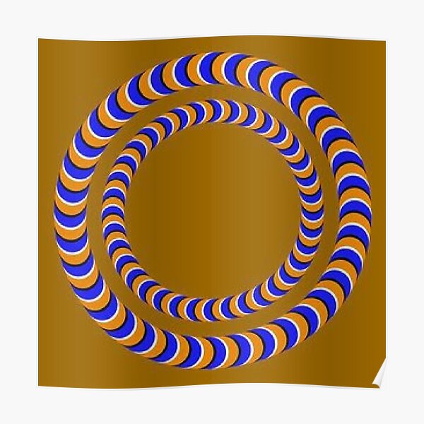 Rotating Rings  - #Optical #Illusion #Circles #Moving  Poster