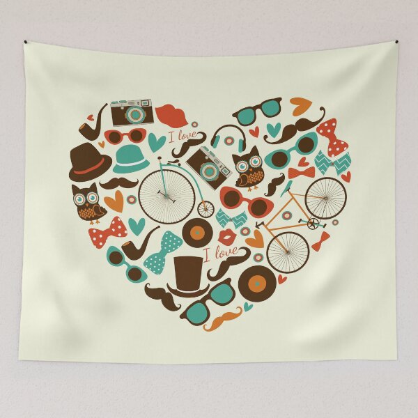 Item preview, Hipster Love Modern Pattern designed and sold by MclaughlinGifts.