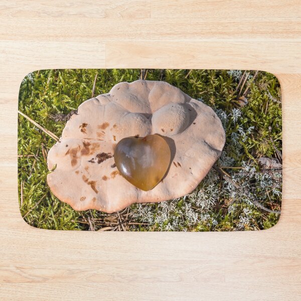 Item preview, Carnelian Heart on a Large Wild Mushroom in a Forest designed and sold by Jon Shore.