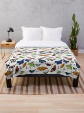 Butterflies and moths colour Throw Blanket