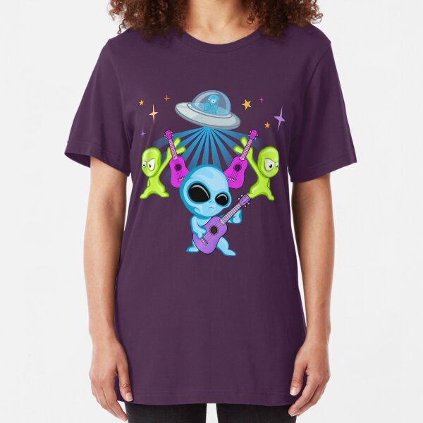 Ukulaliens Ukulele Club Original Logo Slim Fit T-Shirt