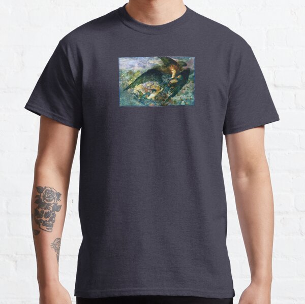 Night And Her Train Of Stars With Storm Spirits Art In Blue, Gold, Aqua Classic T-Shirt