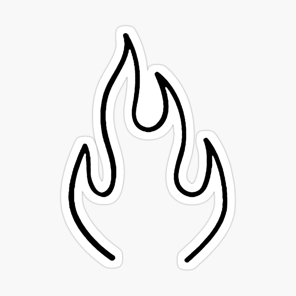 Red Ink Flame Outline Temporary Tattoo - Set of 3 - SmallTattooShop.com