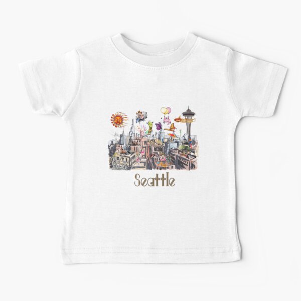 POP ART Crazy City of Seattle Baby T-Shirt