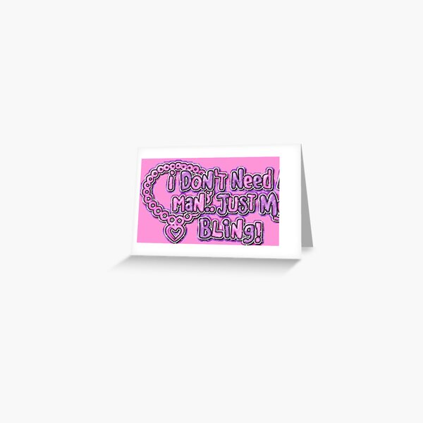 Feminist BLING MySpace Glitter Graphic Greeting Card