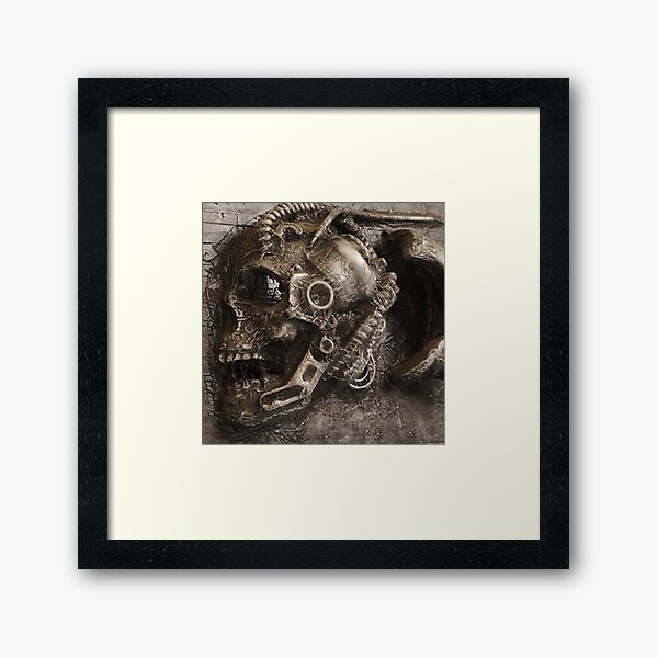 Cyber Skull Framed Art Print