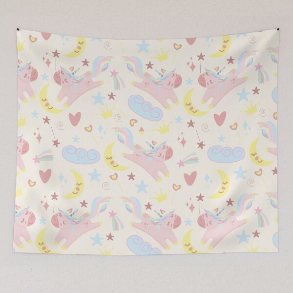Item preview, Unicorn Pattern with hearts stars and moons designed and sold by QCuLT.